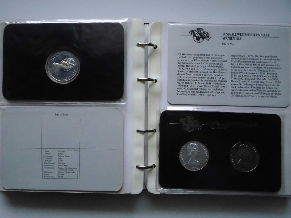 Sammlung Album mit 10 Silbermünzen PP- Fifa WM Spanien 1982 in Bad Rappenau