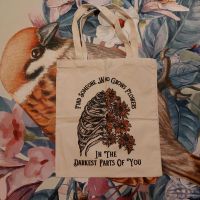 Canvas Tasche Mehrwegtasche Blumen Skelett lustig Nordrhein-Westfalen - Kleve Vorschau