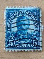 Briefmarke USA 1922, ROOSEVELT 5 Cents Blau Gestempelt Hessen - Korbach Vorschau