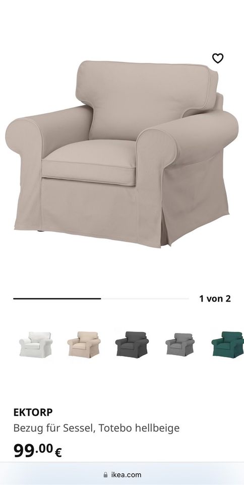 IKEA Ektorp Bezug, beige, Sessel, Totebo hellbeige in Bad Segeberg