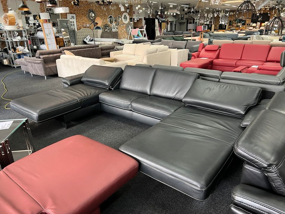 Wohnlandschaft Hukla Echt Leder 2x Relax Motor Sofa UVP 6276€ in Alsfeld