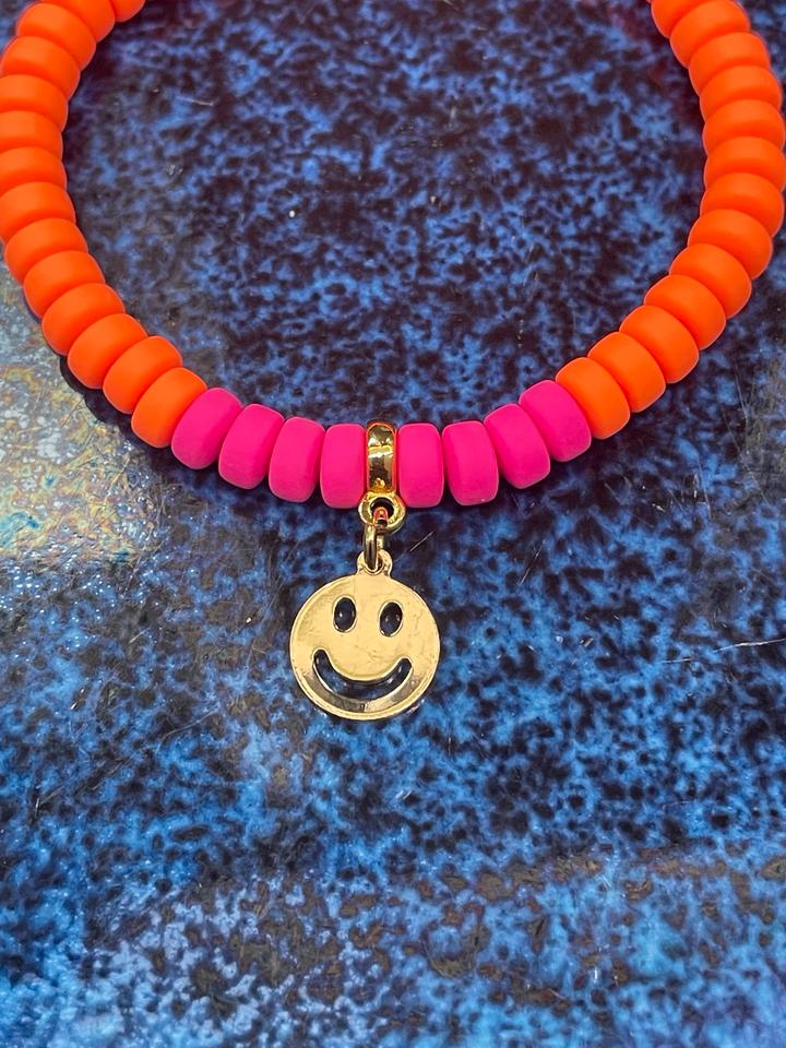 Armband Neon Smiley Orange Pink Neu Abakus Perlen in Frankfurt am Main