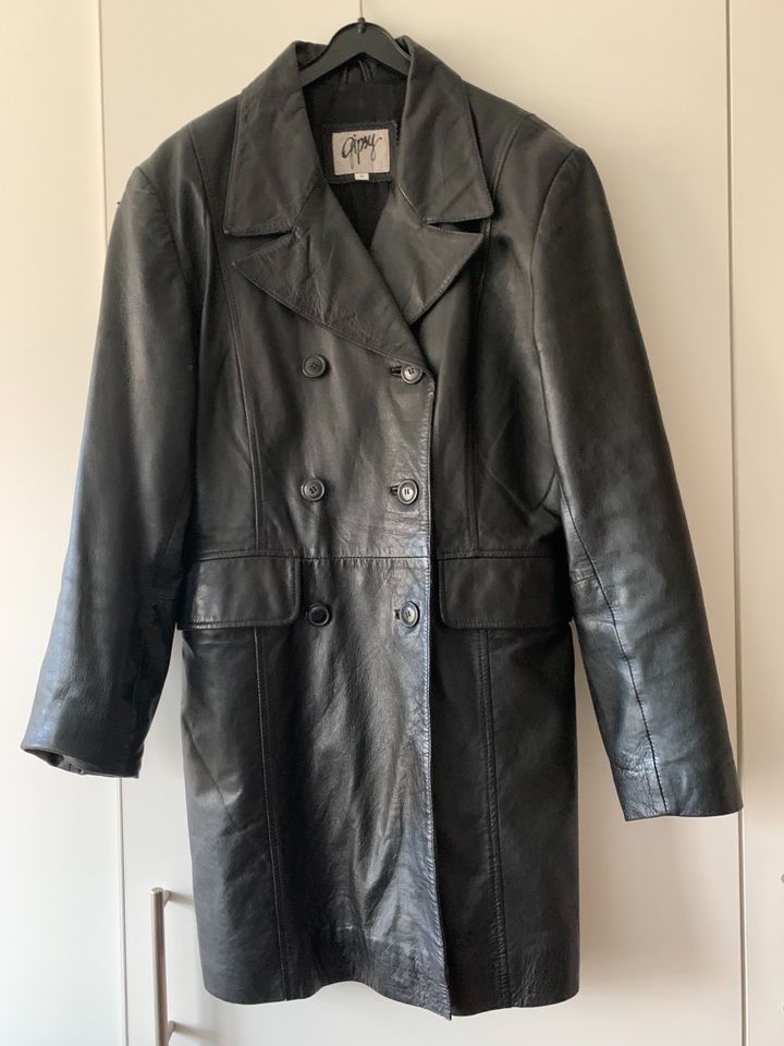 Gipsy Vintage Leder Mantel Jacke Gehrock  M schwarz in Meine
