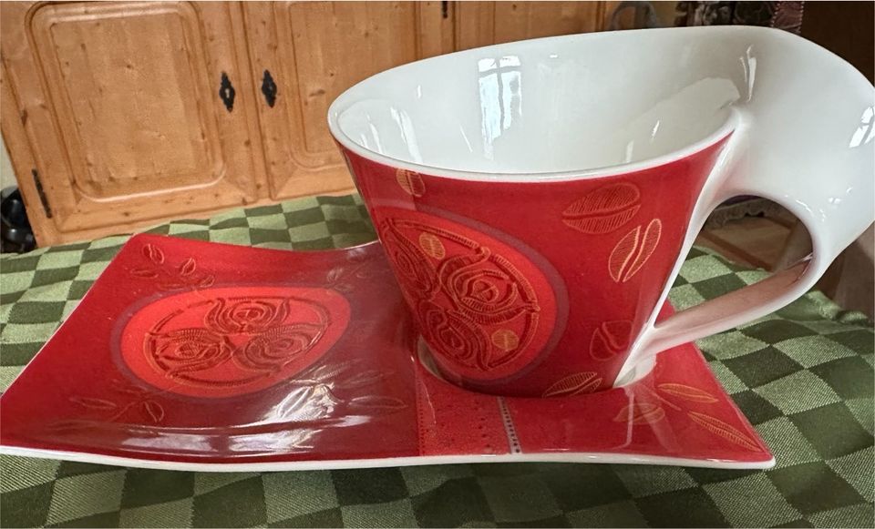 9 x Villeroy und Boch Tassen und Platten Muster Merah in Herne