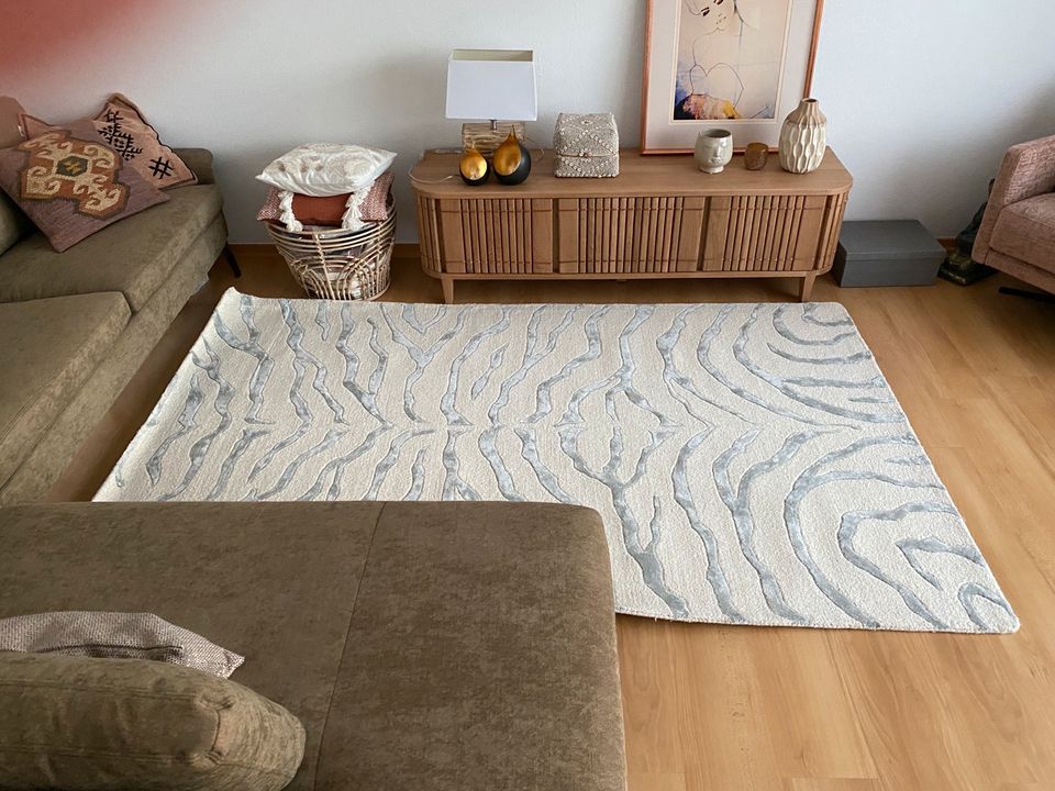 Nuloom Teppich Wohnzimmer Schlafzimmer Zebra boho grau beige in Köln