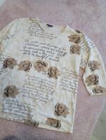 Pullover / Shirt dreiviertelärmlig, beige Blumen, Größe 46/48 Bayern - Schwarzenbach am Wald Vorschau