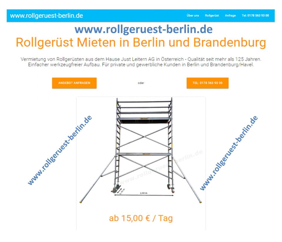 Fahrgerüst, Rollgerüst mieten, Lieferung, 90,00 €/Wo, Berlin in Berlin