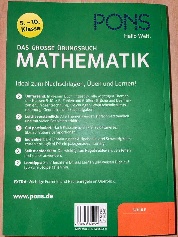 PONS - "Das große Übungsbuch Mathematik" 5.-10. Klasse in Kasendorf