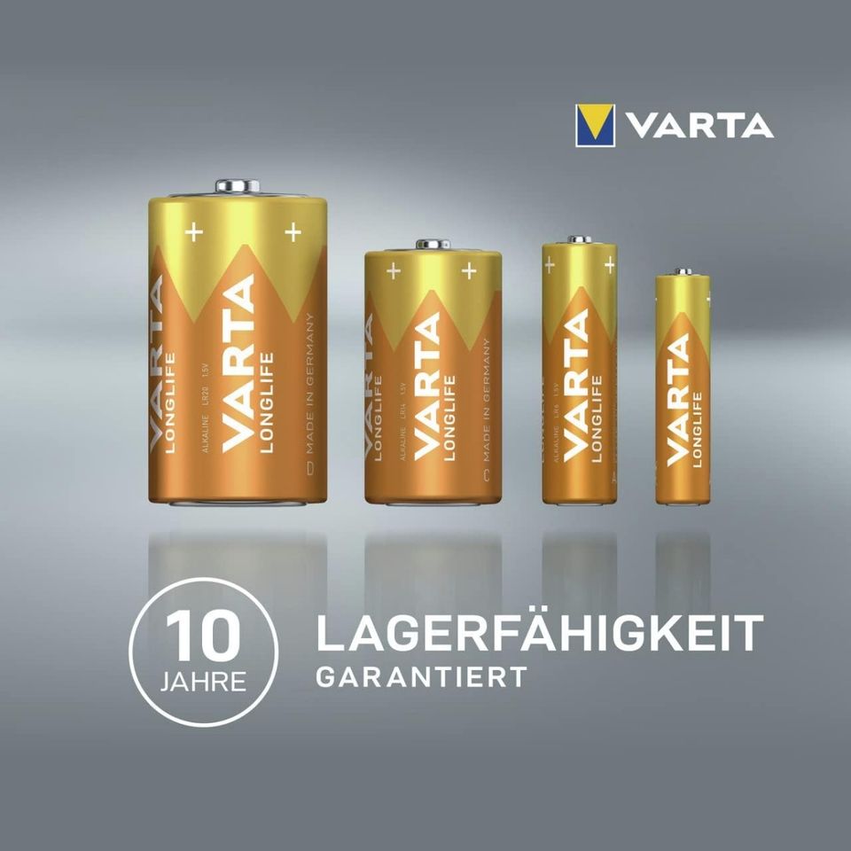 VARTA Batterien D Mono, 6 Stück, Longlife, Alkaline, 1,5V, ideal in Körle