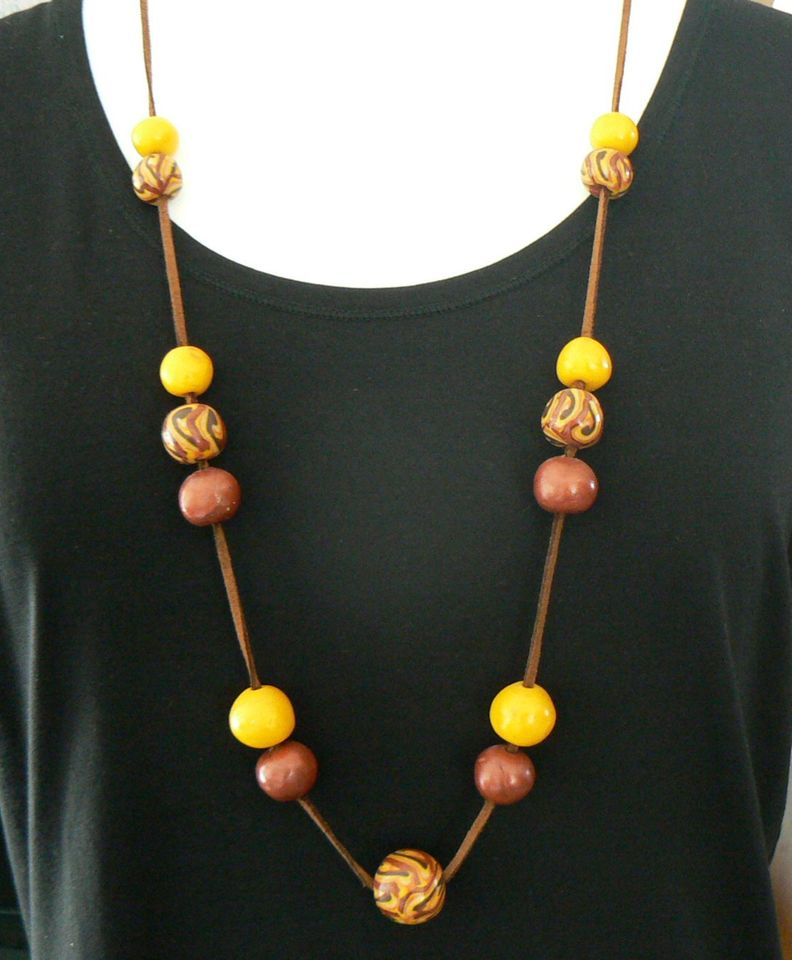 Halsketten Collier Modeschmuck terracotta braun aussuchen TOP! in Sinzig