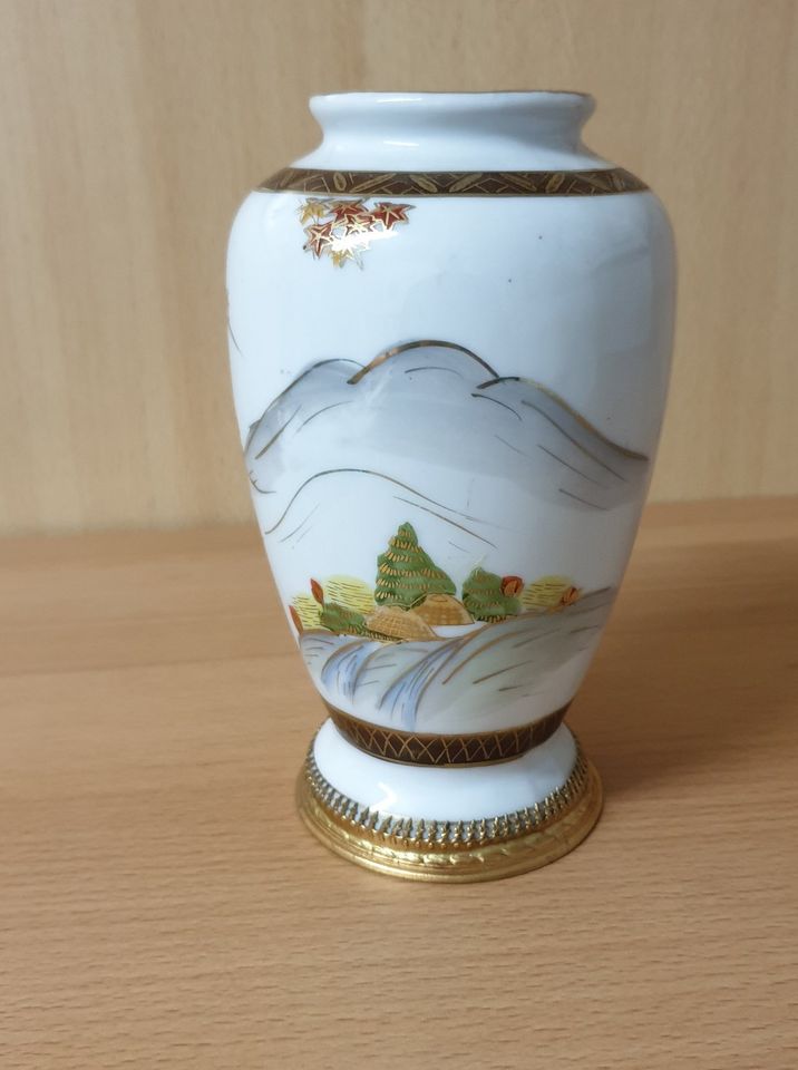 ORIGINAL-AEROZONE Vase / Lampenkörper Vögel und Dorf am Berg 17cm in Möhnesee