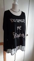 SHEEGO❤️Schwarzes Shirt mit Motivdruck Gr. 44-36 TOP Niedersachsen - Lüneburg Vorschau