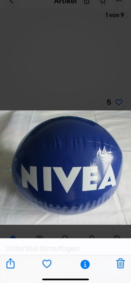 Nivea Wasserball Beachball OVP in Winnweiler