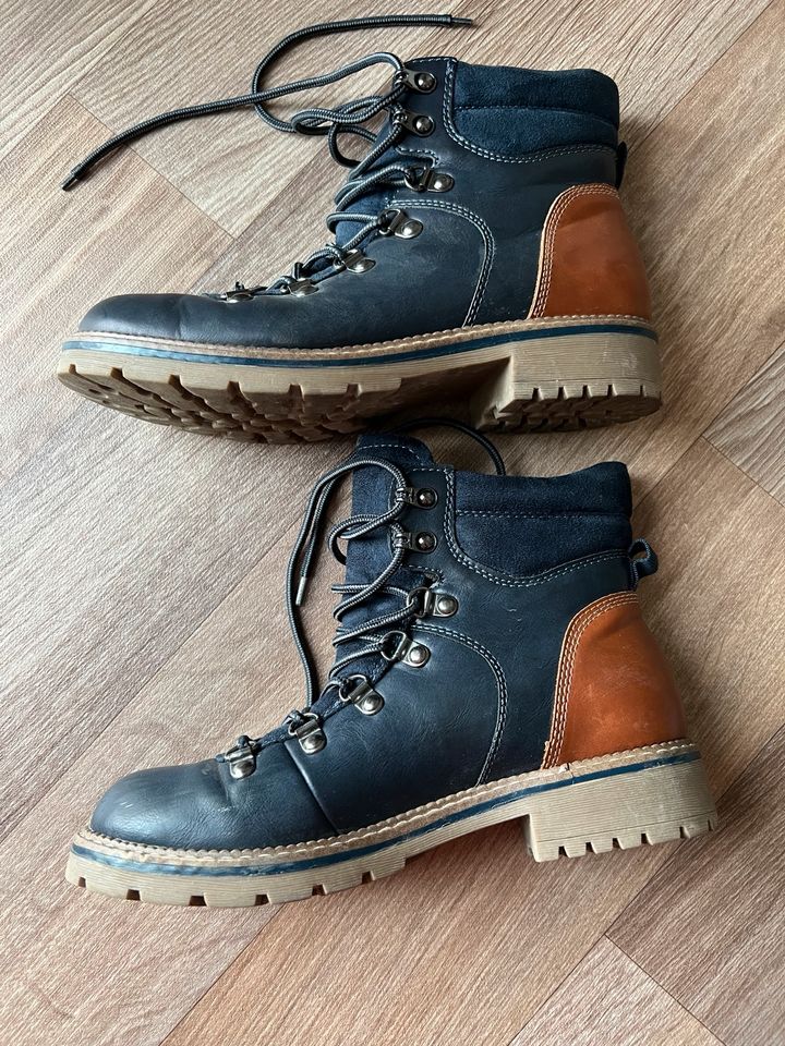 Stiefeletten/Wanderschuh ungefüttert braun blau Landrover 40 in Hof (Saale)