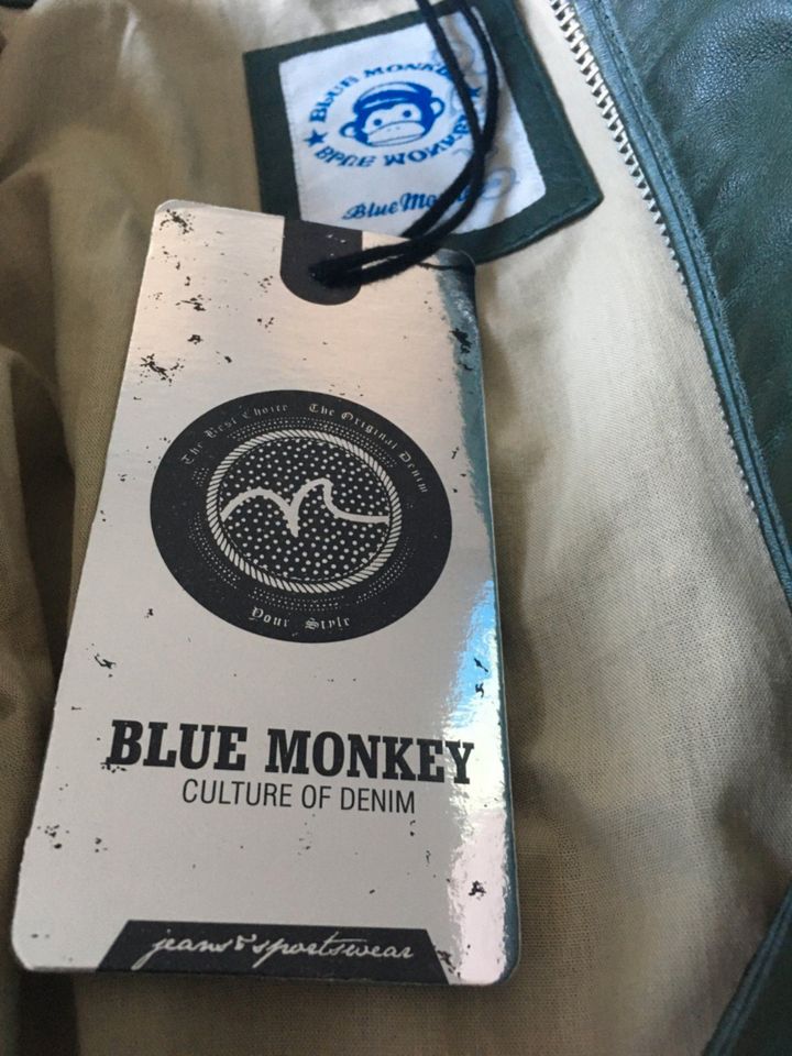 Lederjacke mit Taschen, Blue Monkey, dunkelgrün, Gr.M in Leonberg