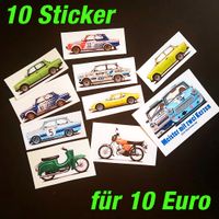 Aufkleber-Set 10xDDR-Fahrzeuge, Trabant, Wartburg, Simson, RS1000 Sachsen - Grüna (Sachsen) Vorschau