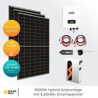 SOLAR ALLin Balkonkraftwerk Mit Speicher 5kWh | 9x JA Solar Bifazial Module 3960Wp | Afore Hybrid Wechselrichter 3600W | App & WiFi Nordrhein-Westfalen - Würselen Vorschau