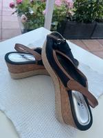 Sandalen Keilabsatz Tom Tailor Schlappen blau braun Düsseldorf - Oberbilk Vorschau