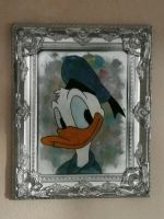 Unikat Acryl Bild Donald Duck Handgemalt gerahmt upcycling Hessen - Gründau Vorschau