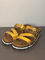 Palado Damen Pantoletten Sandalen,Hausschuhe Metallic Golden Neu Nordrhein-Westfalen - Hilden Vorschau