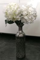 Vase silber grau Metall Blumen Hortensien Kunstpflanze weiß Hessen - Gießen Vorschau