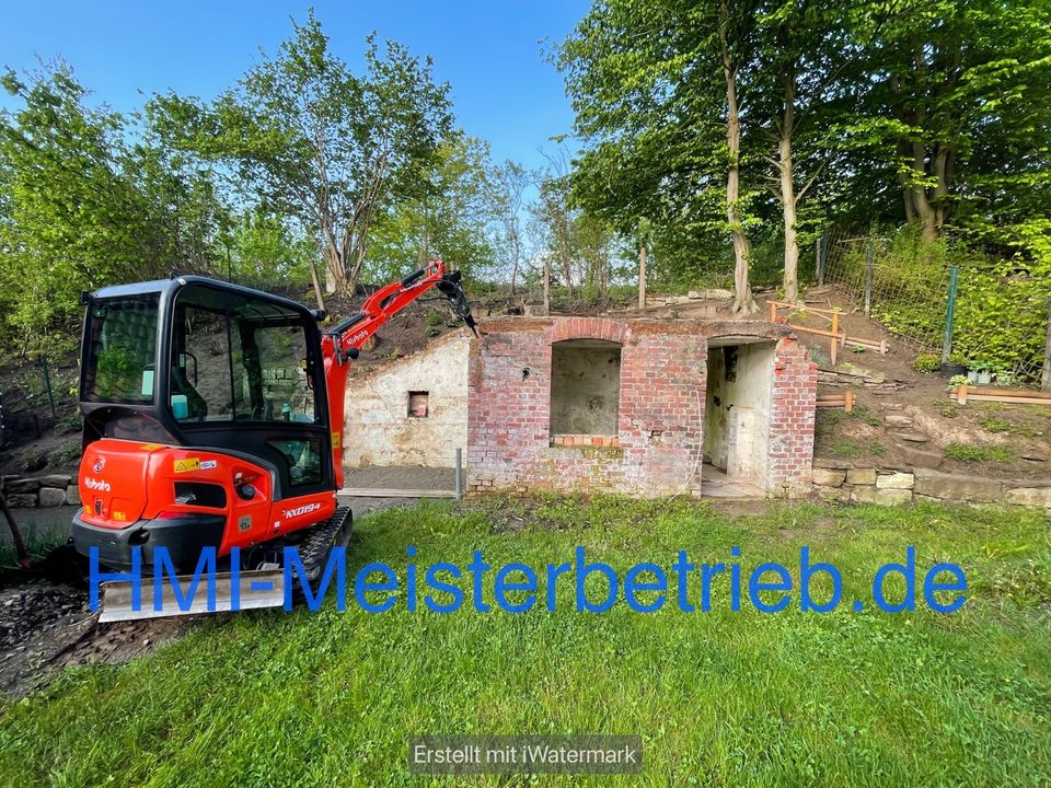 Abbrucharbeiten Abriss, Beton Abbruch Fundament Mauer Betonplatte in Brakel