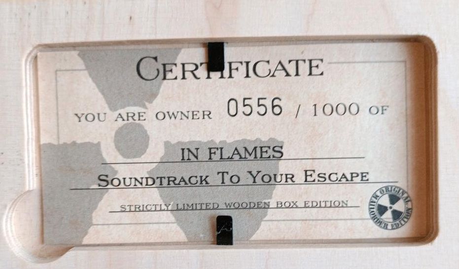 *** HOLZ-BOX *** IN FLAMES - SOUNDTRACK TO YOUR ESCAPE *** in Laatzen