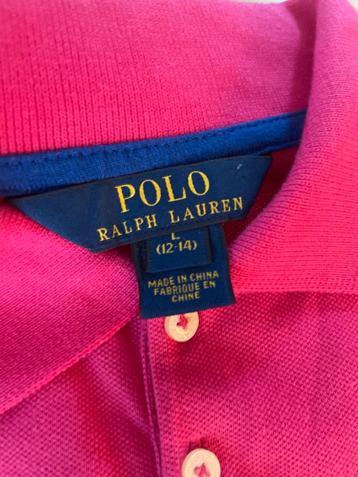 Ralph Lauren Polo Kleid Big Pony Piqué Baumwolle Gr. L 12-14 158 in Linden