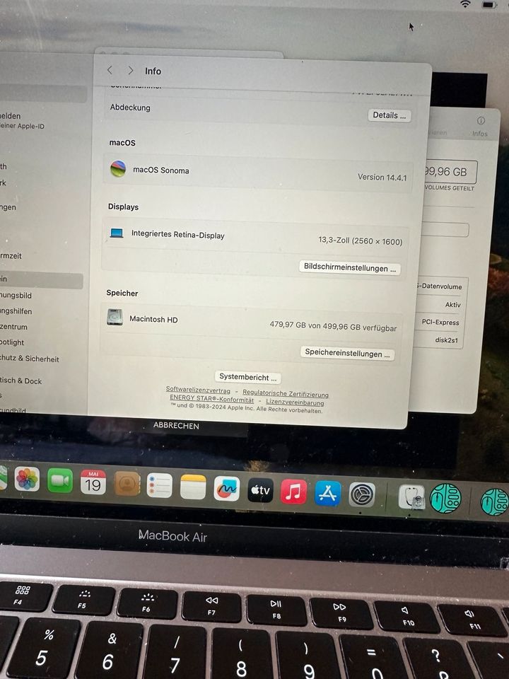 Macbook Air 2019 A1932 512 SSD 16 GB RAM trackpad Defekt LESEN!! in Fröndenberg (Ruhr)