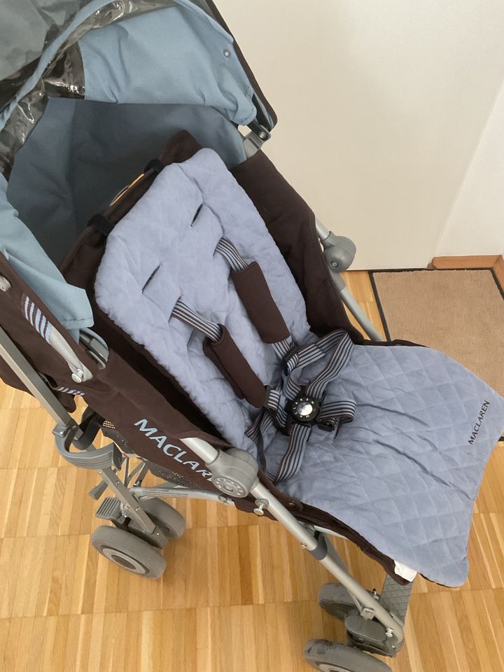 SET: Maclaren Buggy techno XLR mit Sonnenschutz Blau Braun in München