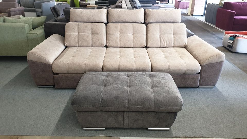 0% FINANZIERUNG NEU - Eckcouch Couch Schlaffunktion Bettkasten Sofa Funktion Garnitur Sessel Hocker Ecksofa in Pampow