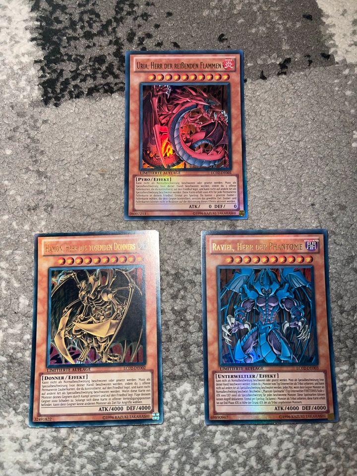 Yugioh Karten: Götter Karten (Ramon, Uria, Raviel) in Hannover