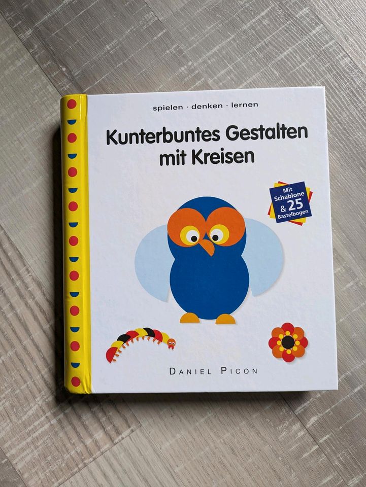 Kinder Bastelbuch gestalten mit Kreisen in Rust