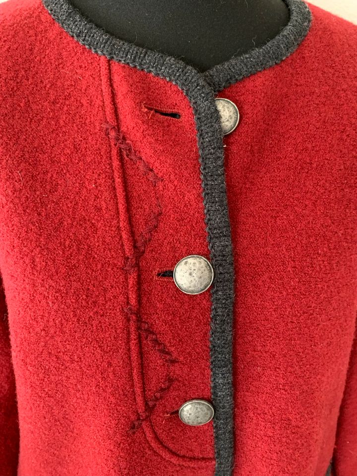 Vintage Trachten 100% Wolle Jacke Blazer Trachtenjacke rot M 38 in Saarbrücken