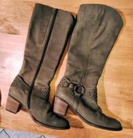 * TOP * GABOR Echt Lederstiefel * Gr. 9 / 40 * graugrün München - Berg-am-Laim Vorschau