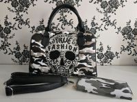 Tasche Bowlingbag Totenkopf Camouflage schwarz weiss + Geldbörse Hessen - Rüsselsheim Vorschau