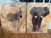 Bilder Afrika Elefant und Zebra auf Holz Wiesbaden - Mainz-Kastel Vorschau