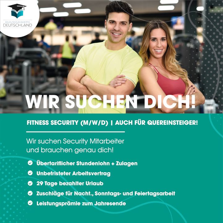 Fitnessstudio Security gesucht|2.500€ auch Quereinsteiger(m/w/d)|job|security|quereinsteiger|sicherheitsmitarbeiter|vollzeit in Köln