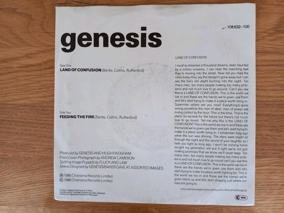 Genesis: Land of confusion, Single Vinyl Schallplatte in Hamburg