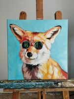 Wandbild Cooler Fuchs Acryl auf Leinwand 39x39 cm Leipzig - Altlindenau Vorschau