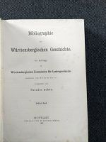 Altes Buch 1907 Bibliographie der Württ.Geschichte Baden-Württemberg - Aalen Vorschau