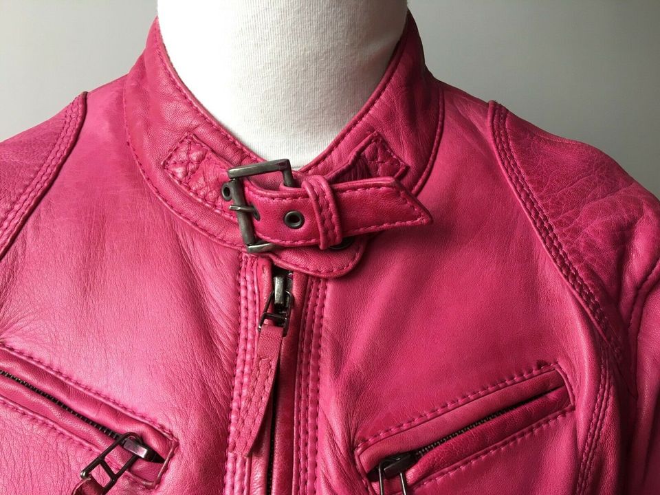 Oakwood Lederjacke Bikerjacke Damen Jacke Gr M Weinrot/Pink Neu in Schenefeld