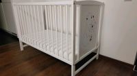 Kinderbett Babybett 120x60 weiß Bär Motiv mit Matratze und Rollen Sillenbuch - Heumaden Vorschau