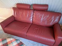 Echtledersofa 2 Sitzer rot Schleswig-Holstein - Oldenburg in Holstein Vorschau