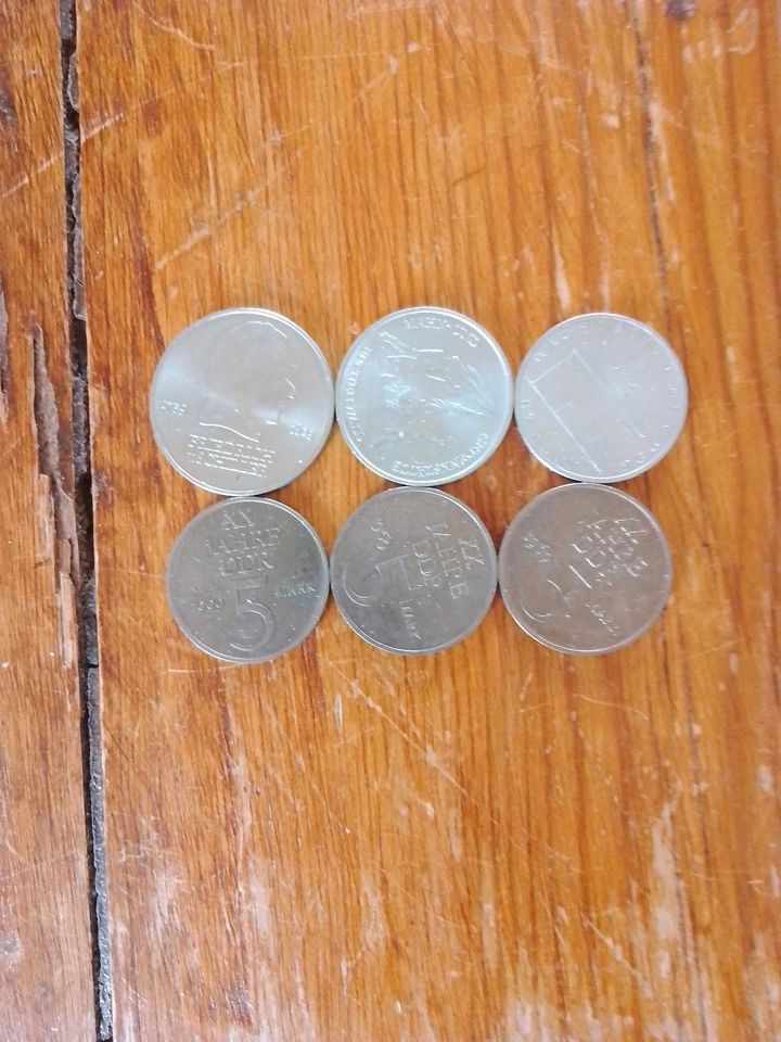 Münzen DDR silbern 20,10,5 Mark 5 Mark, Drei Mal in Quickborn
