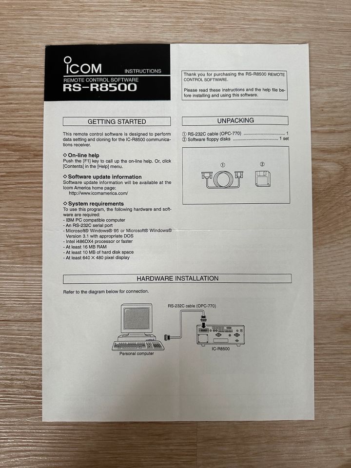 ICOM IC R 8500 Handbuch Schaltpläne, Breitbandempfänger, Scanne in Altenburg