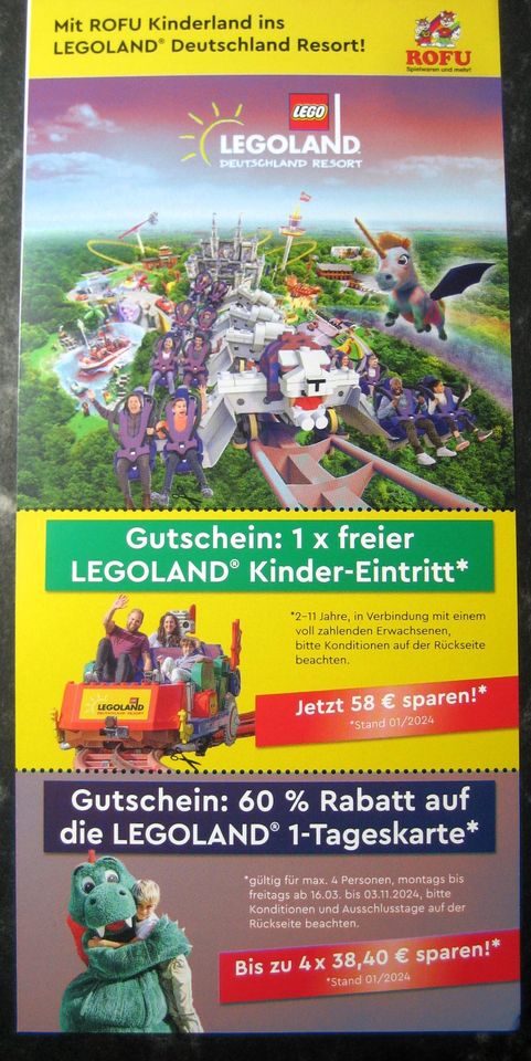 Legoland® 2023 Günzburg Gutschein: 60% Rabatt für max. 4 Personen in Euskirchen