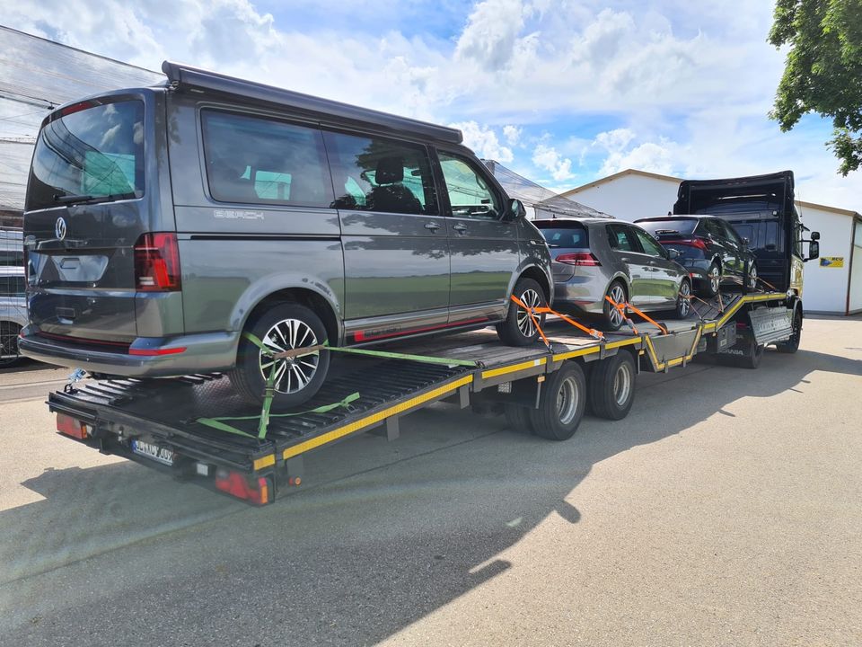 Tieflader Maschinentransporter Autotransporter Wohnmobil in Elbe-Parey