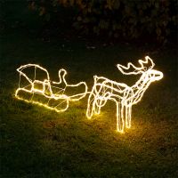 VOSS.garden LED Rentier mit Schlitten Weihnachtsfigur 120cm, Outdoor Weihnachtsbeleuchtung Nordfriesland - Viöl Vorschau