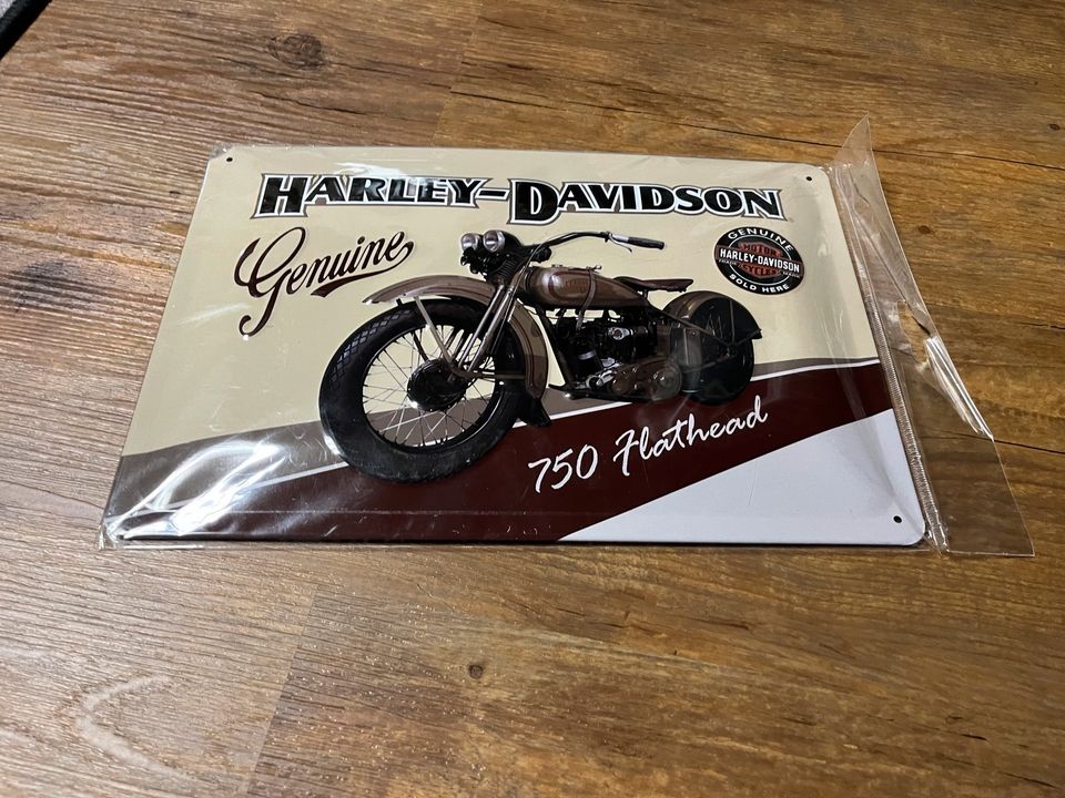 Harley Davidson Flathead Blechschild 30 x 20 cm. in Schönberg (Holstein)